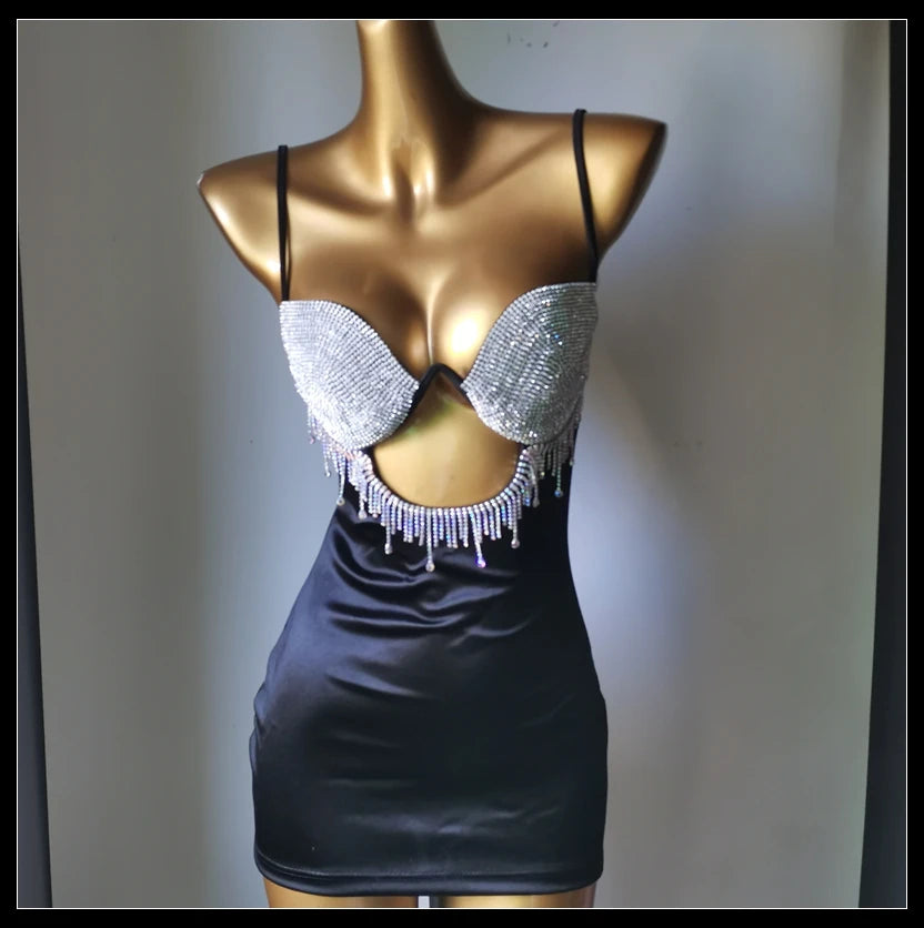 2025 Newest Fashion 4 Colors Swimwear Bar Bikini Diamond Bikini Crystal Bikini Skirt Handmade Diamond Bikini Crystal Skirt Ladies Luxury Beach Wear