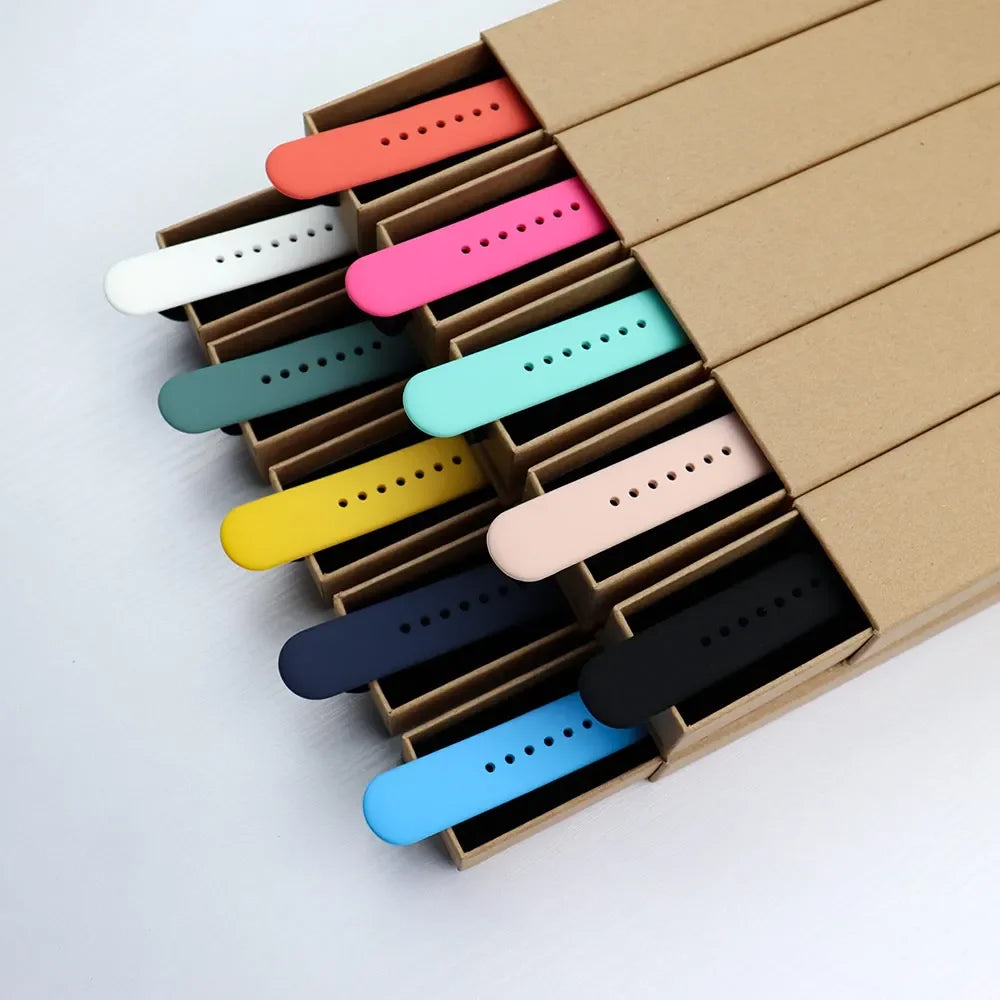 Original Silicone Strap For Apple Watch Band 44mm 38-40 42-46 41-45 46MM 49 mm Bracelet Watch Serie Accessories 10 9 7 4 5 6 8 SE Ultra 2 3 Electronics Supplies