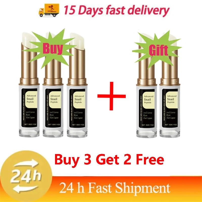 NEW 5PCS Set Snail Eye Cream Stick Collagen Fade Fine Lines Wrinkle Lightening Dark Circles Firming Eye Bags Puffiness Moisturizing Eye Cream Women Beauty Salon Supplies