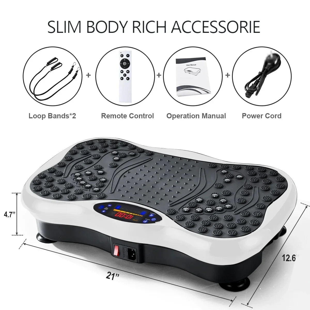 NEW Arrivals 4 Colors Bluetooth Vibration Plate Exercise Machine with Remote Control, Whole Body Yoga Workout Vibration Platform, Lymphatic Drainage Home Training Machine