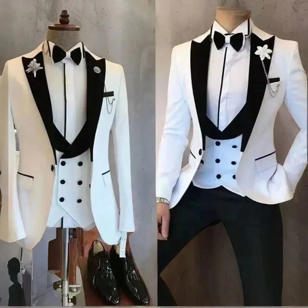 Low-Price Sales are Limited NEW 3PCS Set S-6XL PLUS SIZE 7 Colors Business Blazer Wedding Costume Men's Suit Groom Best Man Wedding Banquet Suit Men Luxury Fashion Clothing Supplies