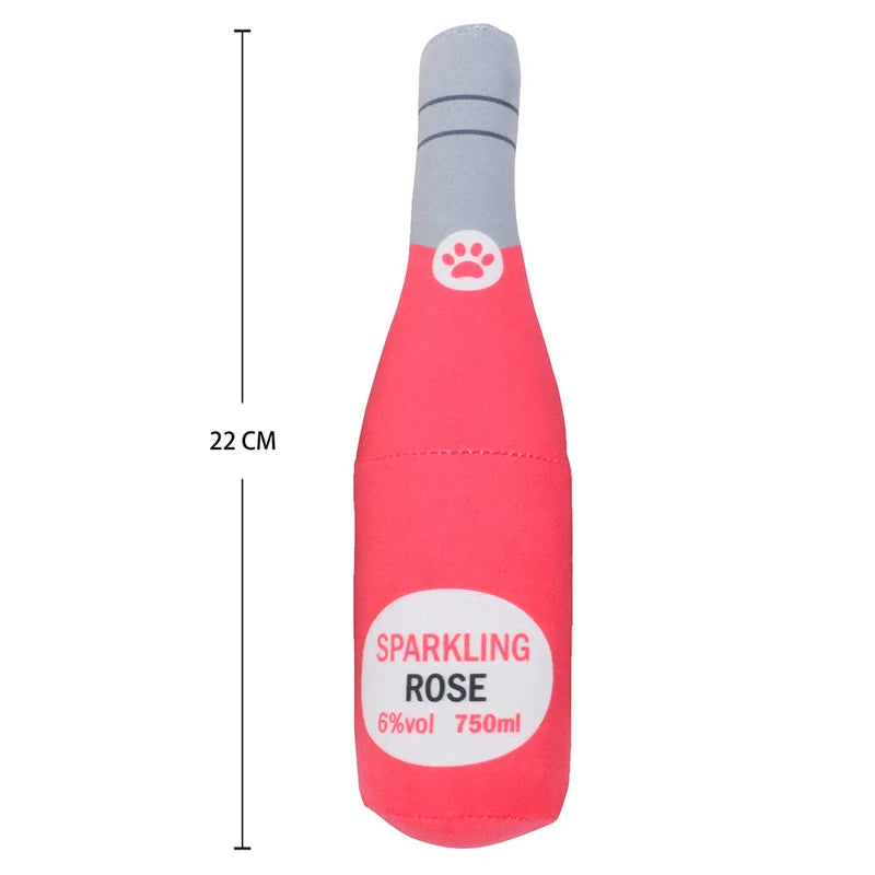 NEW Arrivals Creative Beer Champagne Vodka Bottle Shaped Plush Dog Squeaky Toys Soft Small Large Dog Interactive Bite-Resistant Clean Chew Toy Pet Accessories