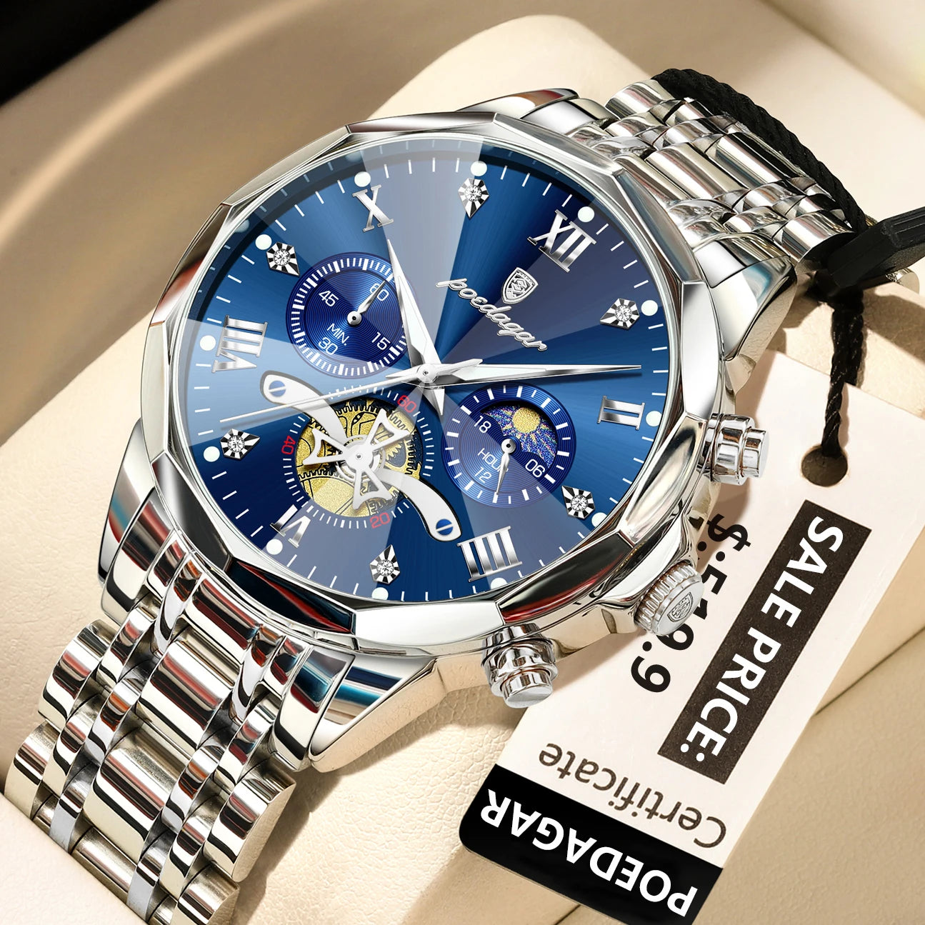 Low Price Sales are Limited Luxury Men Watch Top Original Waterproof Luminous Chronograph 13 Colors Man Wristwatch Stainless Steel Quartz Men's Watches Luxury Gift for Boyfriend Husband