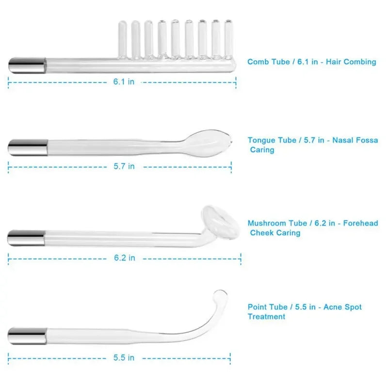 NEW 4 In 1 Set Portable Handheld High Frequency Skin Therapy Wand Machine for Acne Treatment Skin Tightening Wrinkle Reducing Women Skin Care Supplies