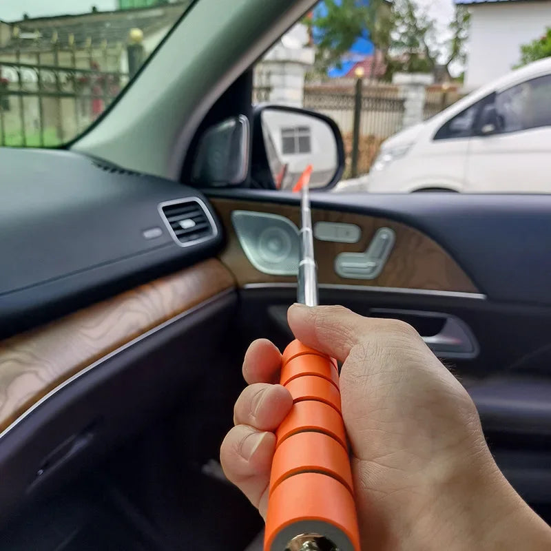 NEW Arrivals 2PCS Set Car Rearview Mirror Wiper Cleaning Tool Auto Glass Mist Cleaner Car Accessories Handle Telescopic Window Cleaning Brush Car Cleaning Supplies
