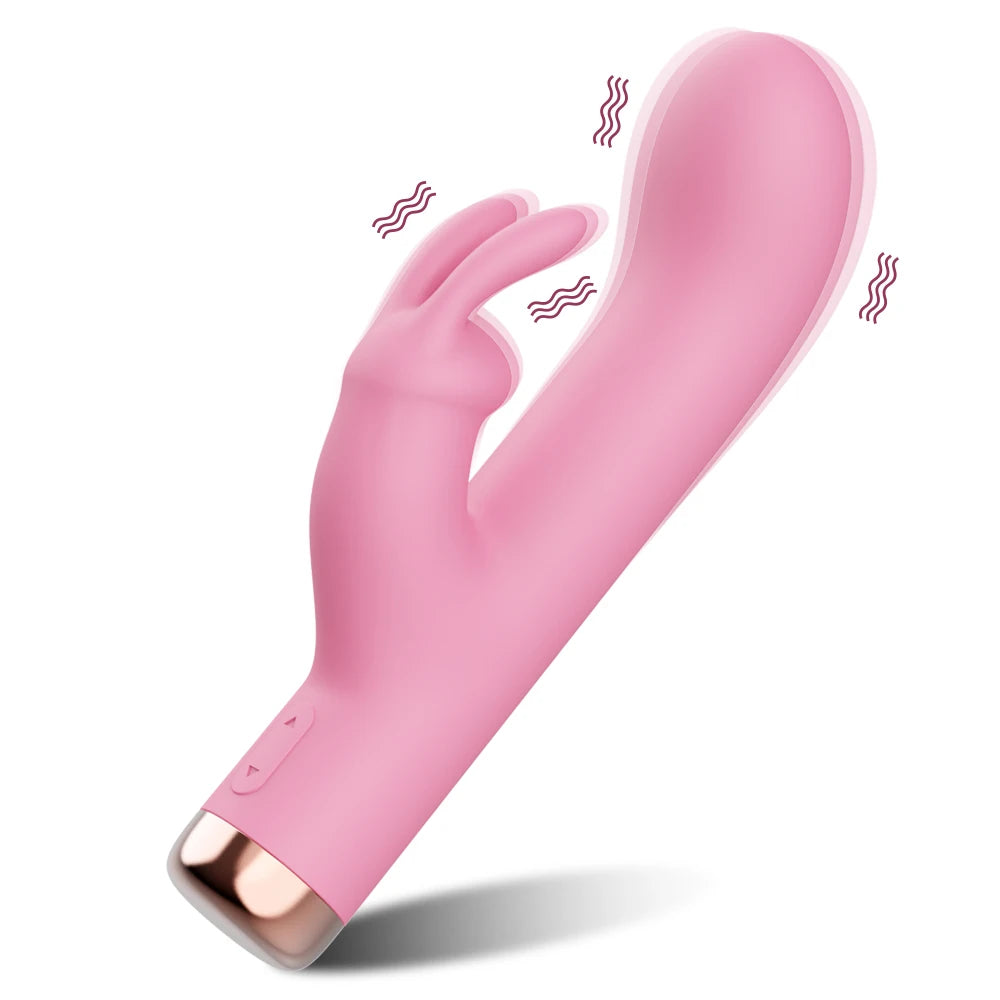 Powerful Rabbit Vibrator for Women Clitoris Stimulator G Spot Dildo Silicone Sex Toys Female Masturbation Vibrating Adults Good
