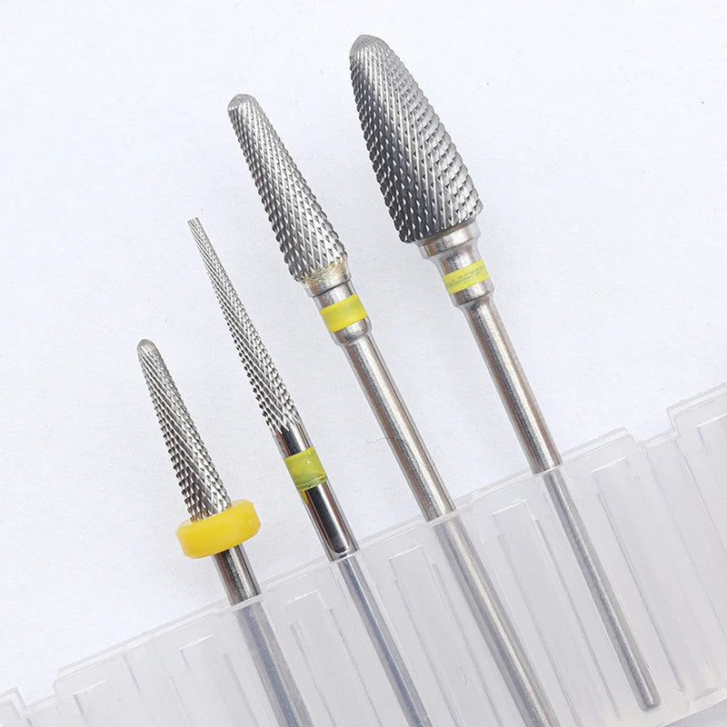 4pcs Kit Hot! XF Silver Pro Whole Carbide Nail Drill Bits Nail Art Electric Drill Machine Files Nail Art Tools cut and polish
