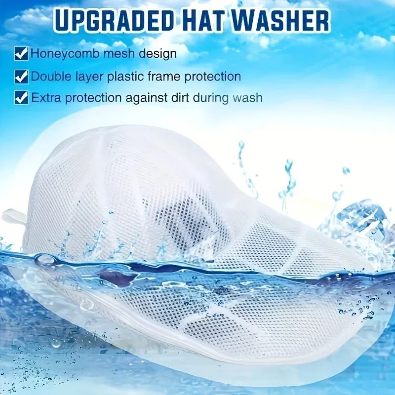 NEW Arrivals Cap Sleeve and Rack Hat Washing Set, Baseball Duckbill Cap, Laundry Washing and Sun Drying Integrated Machine Wash Protective Hat Rack 