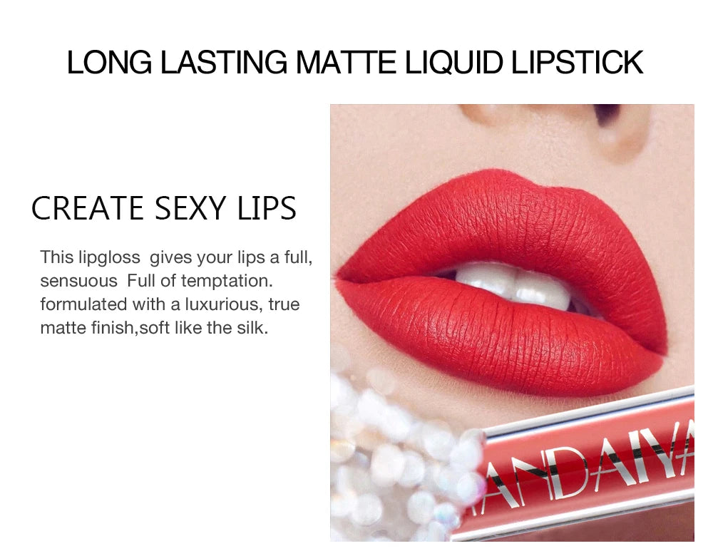NEW Arrivals 6PCS Set Non Stick Cup Liquid Lipstick , Long-Lasting Lip Gloss Gift Box – Matte Finish Lip Gloss, Resistant to Fading Women Cosmetic Supplies
