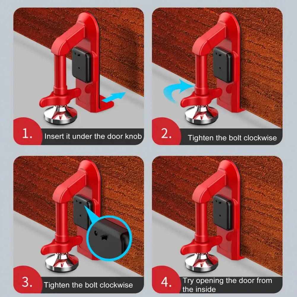 NEW Home Security Door Stopper Jammer Travel Security Door Lock with Alarm for Home Office Hotel Protection Portable Anti-Theft Burglary Door for Women Protection Home Security Supplies