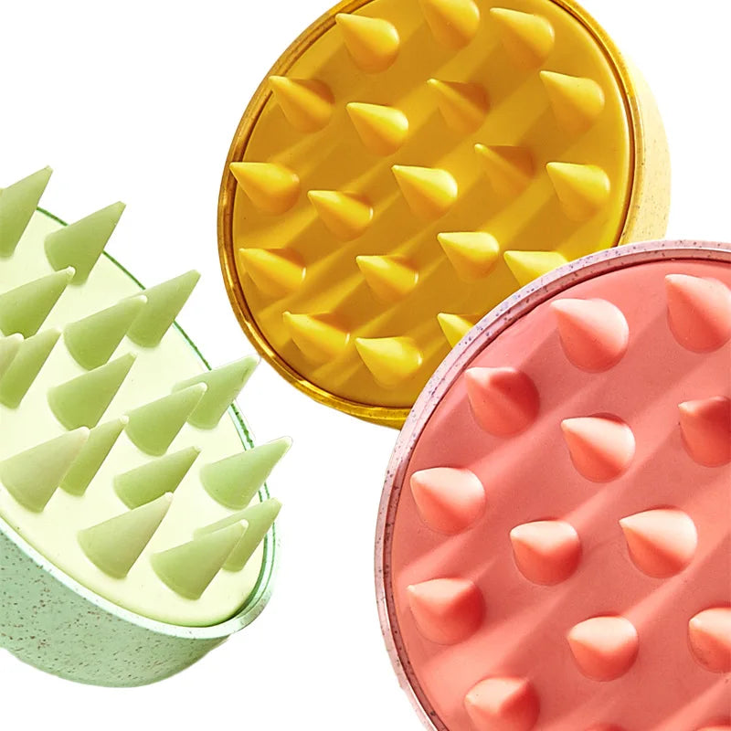 Alwafore Wet and Dry Scalp Massage Brush Head Cleaning Adult Soft Household Bath Silicone Shampoo Brush Massage Comb