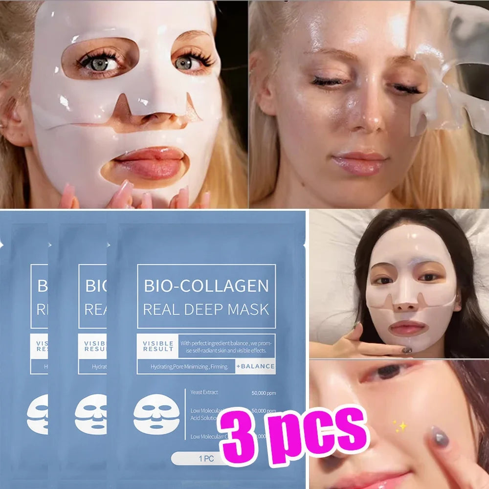 NEW Buy 5 Get 5 Free Korean Bio Collagen Face Mask Anti Wrinkle Fade Face Fine Line Lift Firm Skin Anti-Aging Brighten Skin Care Korean Cosmetics