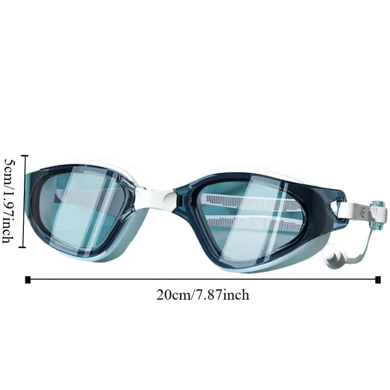 NEW 2PCS Set Anti-Fog Adult Swimming Goggles Set Adjustable with Nose Clip Silicone Swim Cap Anti-Leakage UV Protection Diving Eyewear Swimming Accessories Sports Supplies
