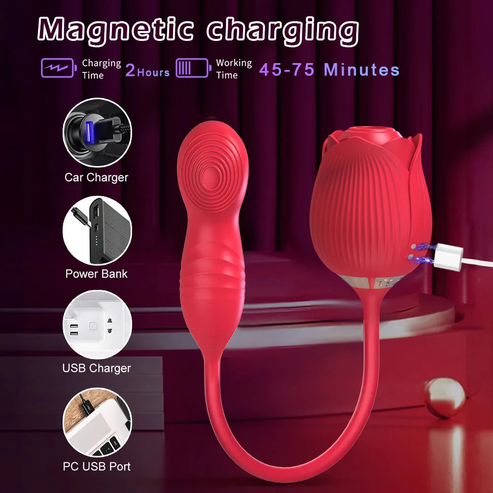 NEW Arrivals Sucking Vibrator for Women Masturbation Vagina Patting Clit Stimulator G Spot Rose-Dildo Vibrating Female Masturbator Massage Adult Sex Toys Supplies
