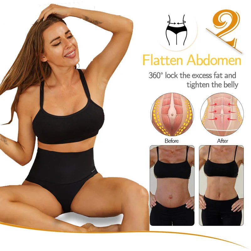 3PCS Set High Rise Women Seamless Shapewear Ice Silk Breathable Bodysuit Tummy Control Butt Lifter Briefs Ladies Slimming Underwear