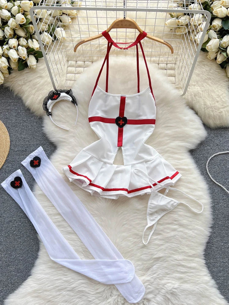 Women's Hollow Combination Bodysuit Slim Fit Erotic Mesh Lace Jumpsuit Bodysuit Sexy Fashion Pajamas