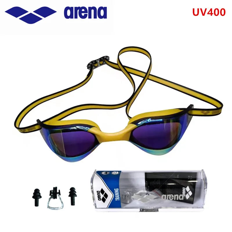 NEW Arrivals 2PCS Set 100% Original ARENA Professional Swimming Racing Goggles High-Definition 7 Colors Waterproof Anti-Fog UV400 Competition Training Swimming Top Quality Goggles