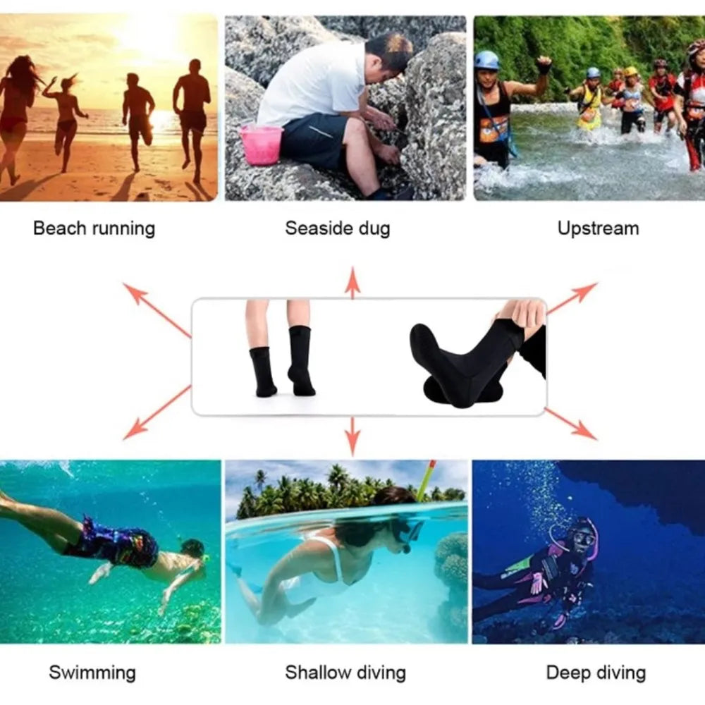 NEW Arrivals S-2XL Neoprene Socks 3mm 5mm Wetsuit Shoes Warm Surf Swimming Fins Socks Elasticity Beach Boots Non-Slip Socks for Snorkeling Diving Surfing Kayaking Accessories