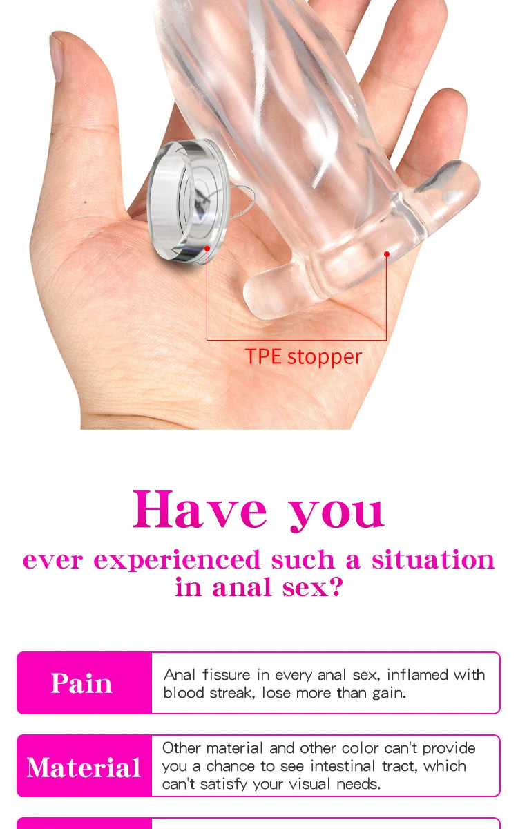 Hollow Butt Plugs Anal Plug Dilator Tunnel Cleaning Expansion Masturbator Anchor Shower Enema Prostate Massager Intimate Goods