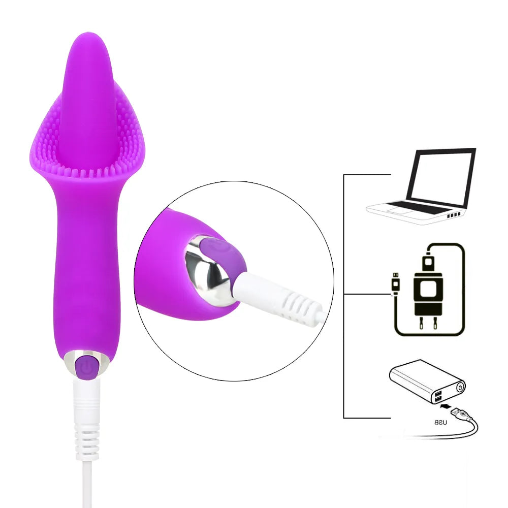 14cm Brush Tongue Licking Vibrators For Women Nipple Clitoris Licks Vaginal Anal Toys Female Masturbator Sex Products Erotic Set