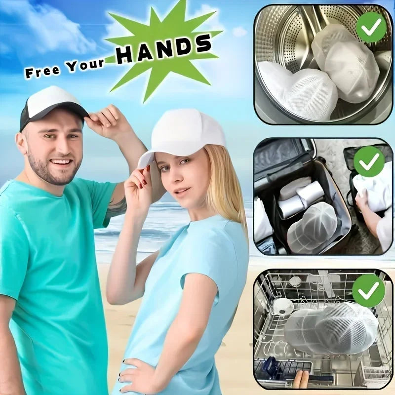 NEW Arrivals Cap Sleeve and Rack Hat Washing Set, Baseball Duckbill Cap, Laundry Washing and Sun Drying Integrated Machine Wash Protective Hat Rack 