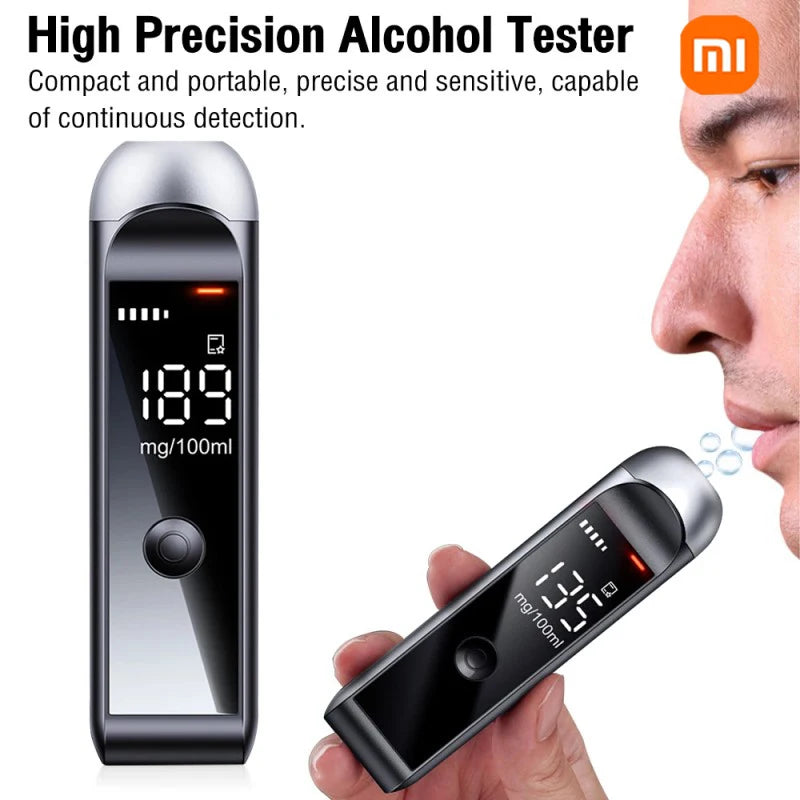 NEW Arrivals Xiaomi Automatic Alcohol Tester Professional Breath Alcohol Tester Rechargeable Breathalyzer Alcohol Test Tools Newest