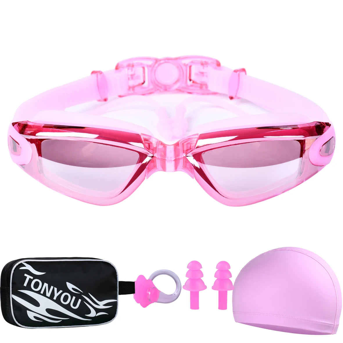 NEW 3 Colors Set Adult Swimming Goggles High-Definition Men and Women Professional Waterproof Earplugs Swimming Water Pool Beach Swim Goggles Water Sports Supplies