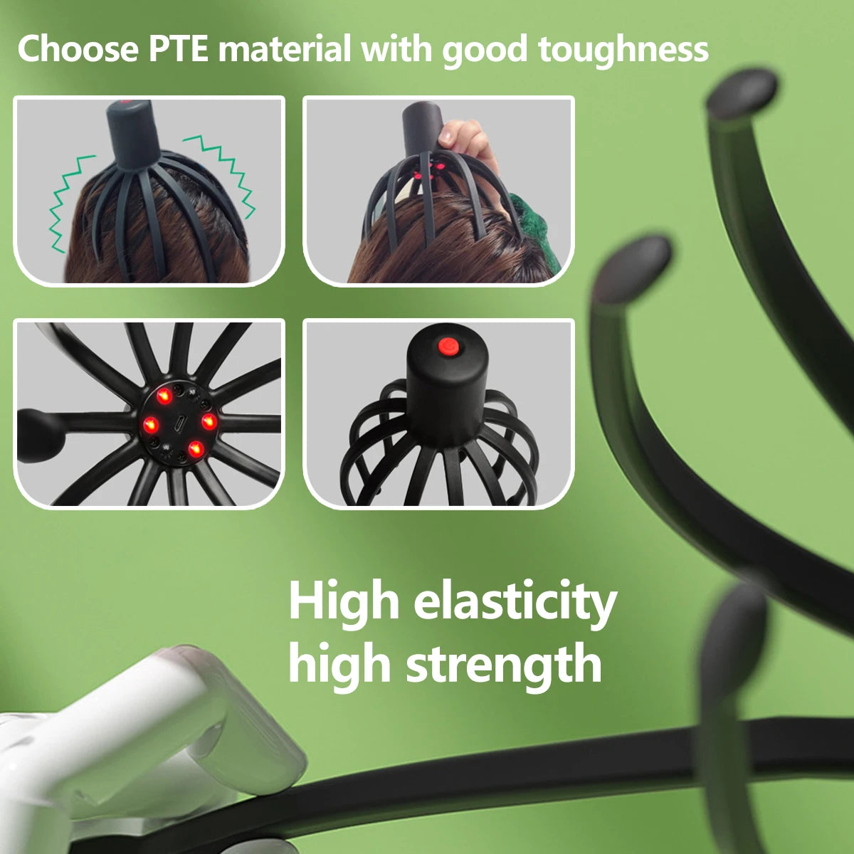 Scalp Massager Electric Octopus Claw Scalp Massager 12-Claw Massage Head Scalp Massager Head Relaxing Massager USB Rechargeable