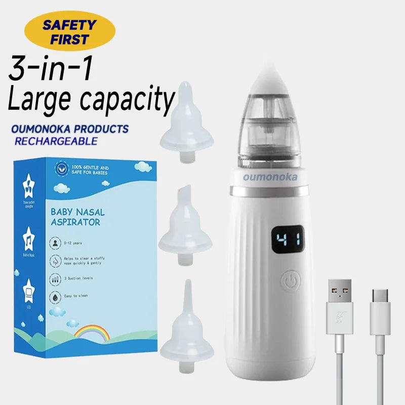 NEW Arrivals Smart Electric Baby Nasal Aspirator Set Absorber Equipment Silent Utensils Obstruction Rhinitis Cleaner New Born USB Charging Items Hygiene Care Tools Babies Health Care Supplies