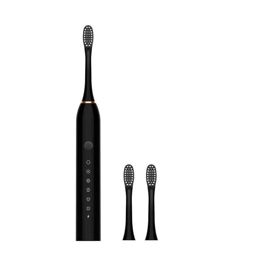 NEW Arrivals 2 Heads 3 Brushes Set Sonic Electric Toothbrush for Adults IPX7 Waterproof DuPont Brush Head USB Rechargeable High Frequency Cleaning 6 Cleaning Modes