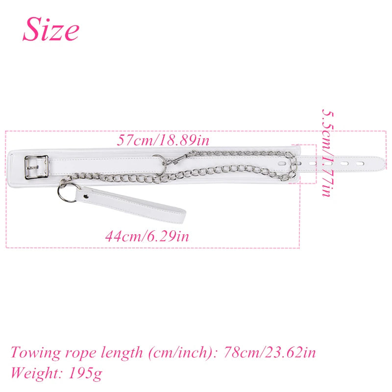 White Porno Bed BDSM Bondage Set PU Sponge Restraint Kit Handcuffs Collar Whip Exotic Games Sex Toys for Couples Women