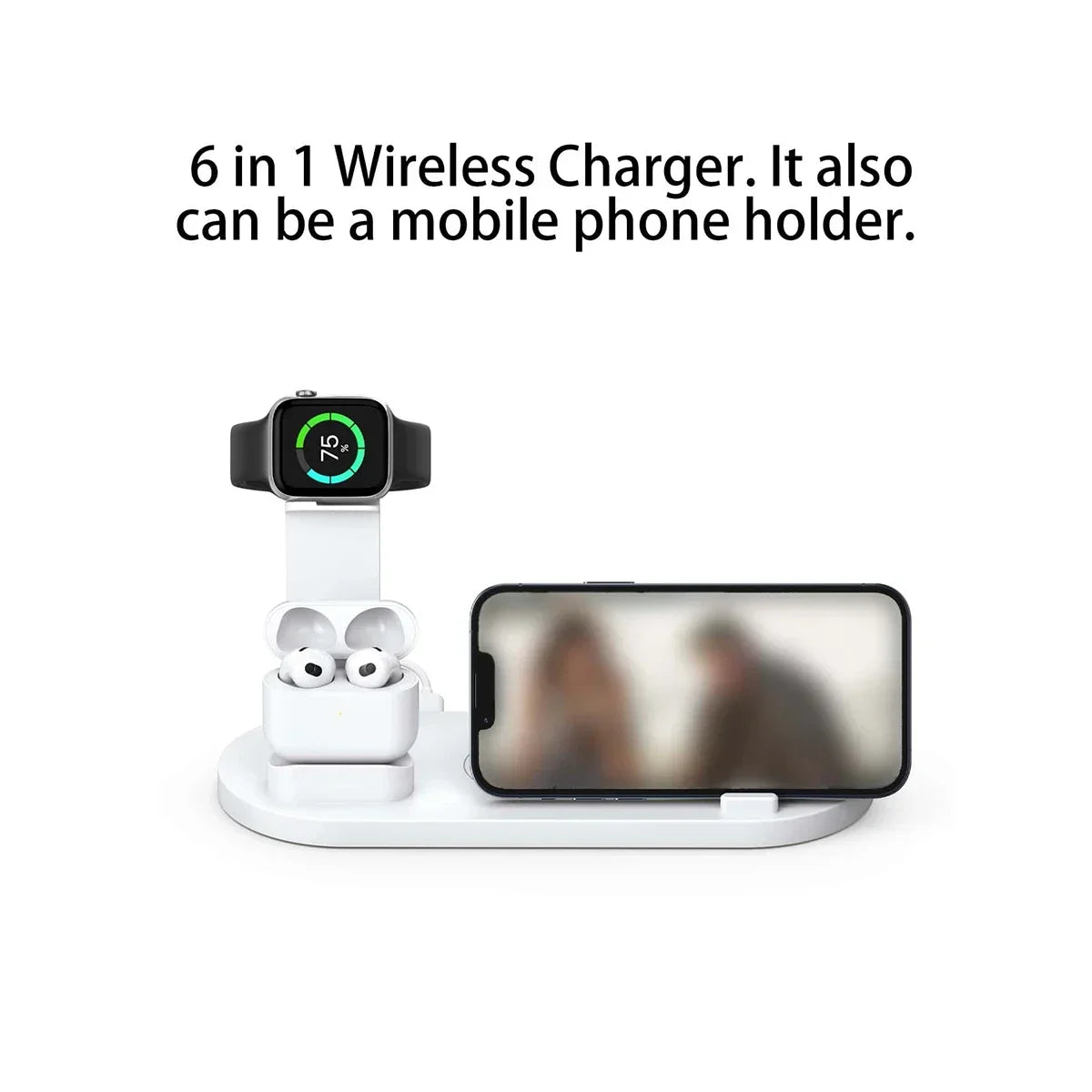 NEW Arrivals 7 In 1 Wireless Charger Stand Pad For iPhone 15 14 13 12 11 X Apple Watch Air Pods Desk Phone Chargers Fast Charging Dock Station Electronic Supplies
