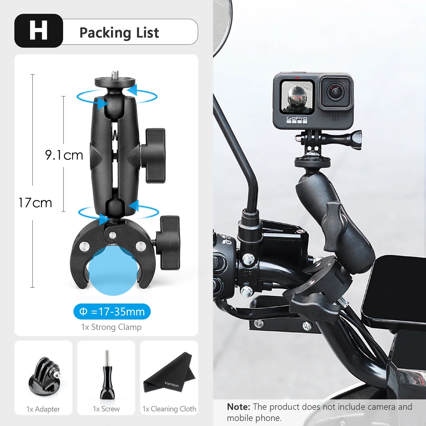 NEW Arrivals Front Rear Riding Bicycle Mobile Phone Telescopic Selfie Stick Monopod Bracket for GoPro 11 Insta360 iPhone Smartphone Accessories