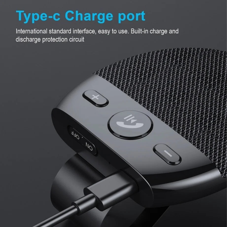 NEW Wireless Bluetooth Car Speaker Handsfree Kit Hands-Free Bluetooth Multipoint Speaker Phone Sun Visor Blue Tooth Voice Broadcast Functions Car Accessories