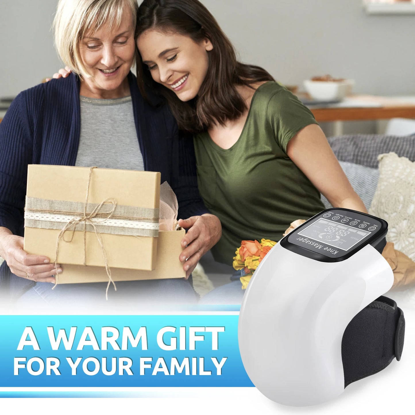 Electric Heating Air Pressure Knee Pad Vibration Massager Infrared Arthritis Pain Relief Pressotherapy Knee Temperature Massage