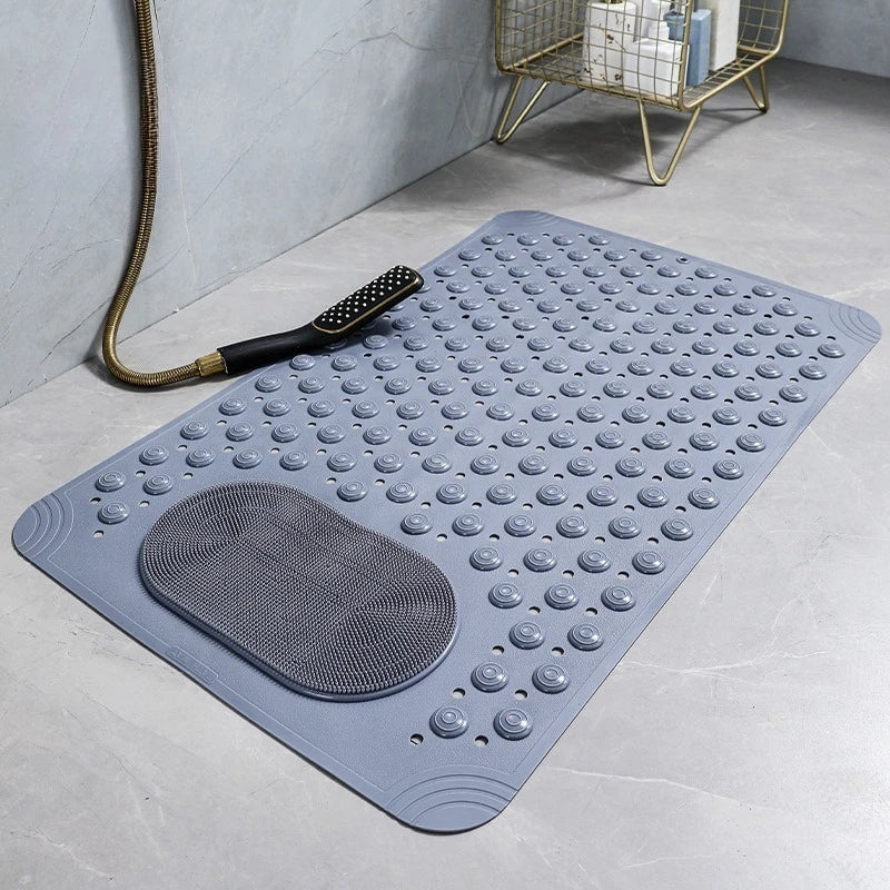 NEW 5 Colors Non Slip PVC Bath Mat with Suction Cup Massage Bumps Quick Dry Bathroom Rug Shower Safety Carpet Strong Drainage Bathroom Carpet