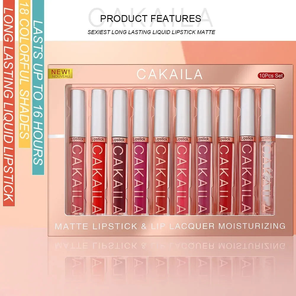 10 PCS Lipstick Set Makeup for women Waterproof Long lasting Cosmetics makeup Matte lipstick