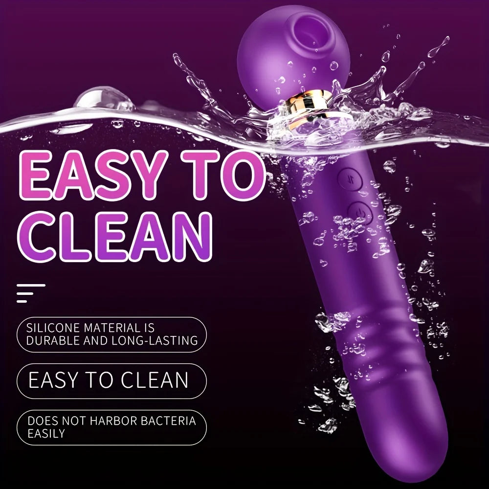 10 Frequency Slap Vibrator Sucking Telescopic Rod Adult Female Silicone AV Stick Masturbator Sex Toys for Women Sex Shop