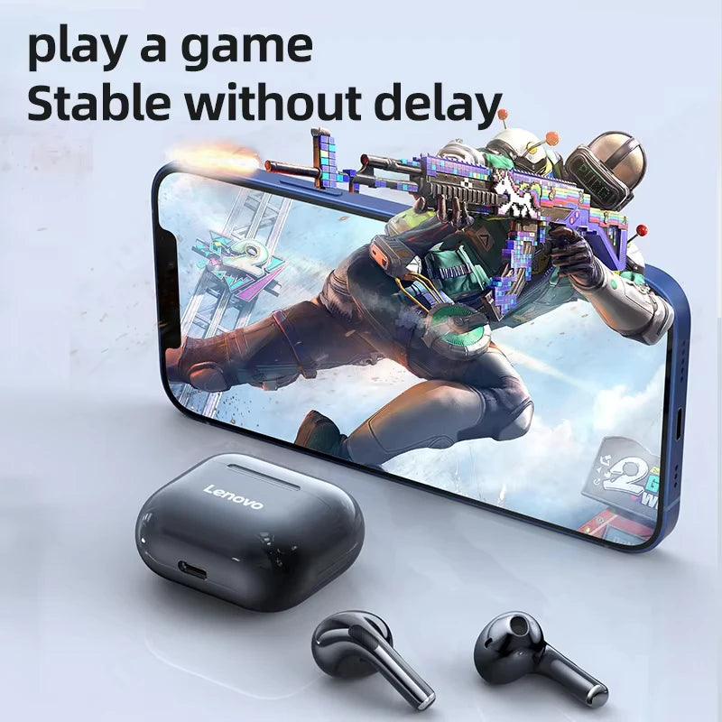 NEW 100% Original Lenovo Wireless LP40 NEW Bluetooth V5.0 Earphones Anti-Sweat Lightweight Headphones Compatible With Smart Phone Laptop Computer Earbuds 2 Drivers with Microphone Electronic Supplies