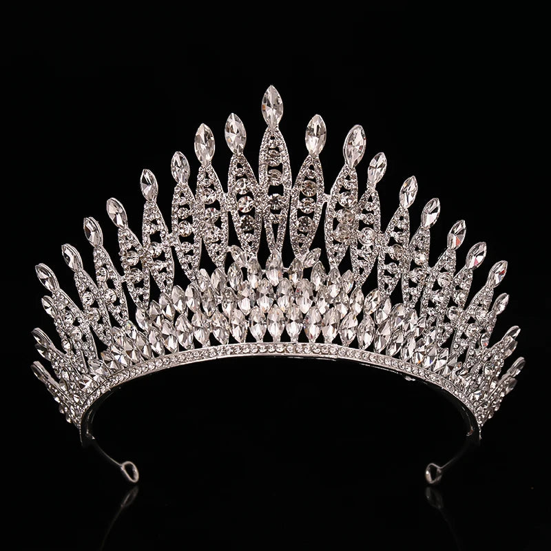 Low-Price Sales are Limited Luxury Wedding Crown Gold Silver Color Rhinestone Crystal Diadem Queen Crown Princess Tiaras Bridal Hair Jewelry Party Hair Accessories Girls Ladies Luxury Jewelry Fashion Accessories Supplies
