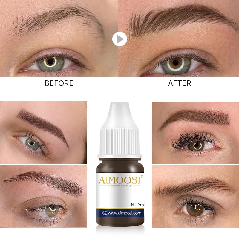 3ml Microblading Tattoo Pigments Paint Ink For Eyeliner Lips Eyebrows Semi Permanent Body Art Gloss Tint Makeup Airbrush