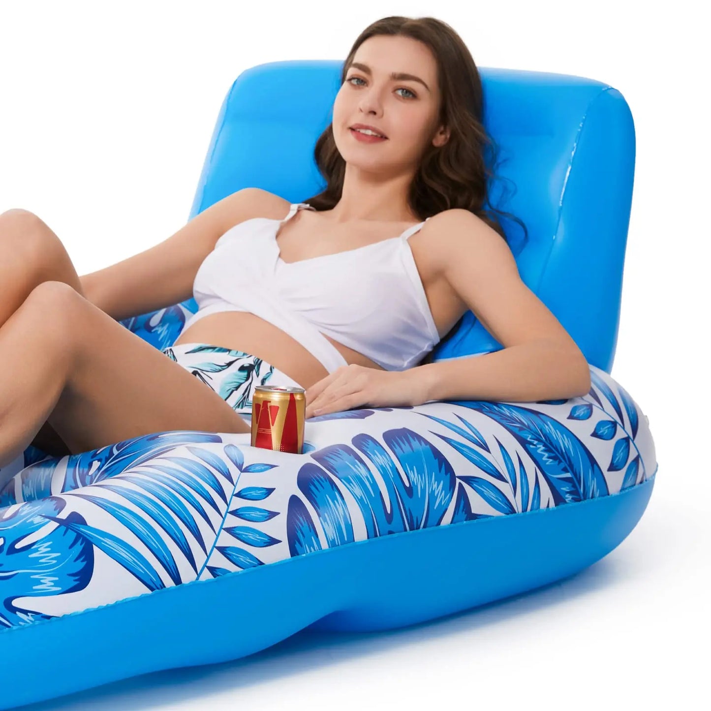 NEW Arrivals Inflatable Beach Water Pool Float Adult - Pool Floaties Lounger with Drinks Storage Floats Raft Floating Chair Water Floaties for Swimming Pool Lake Lounge Float Bed Sofa Swimming Accessories
