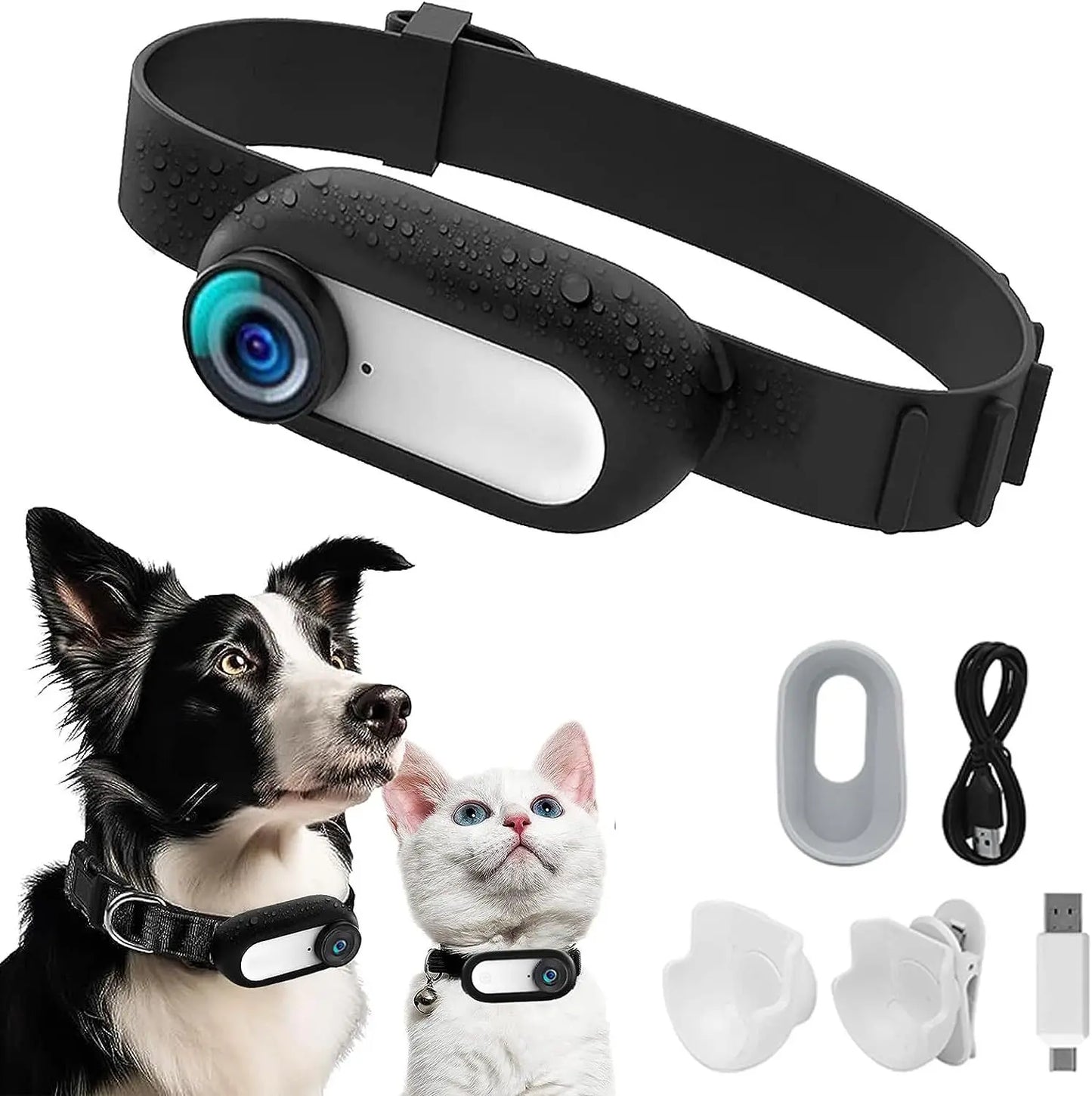 NEW Arrivals Pet Supplies Cat Dog Collar Camera 64G-128G Card Outdoor Exercise Camera Video Mini Body Camera Pets Safety Security Products