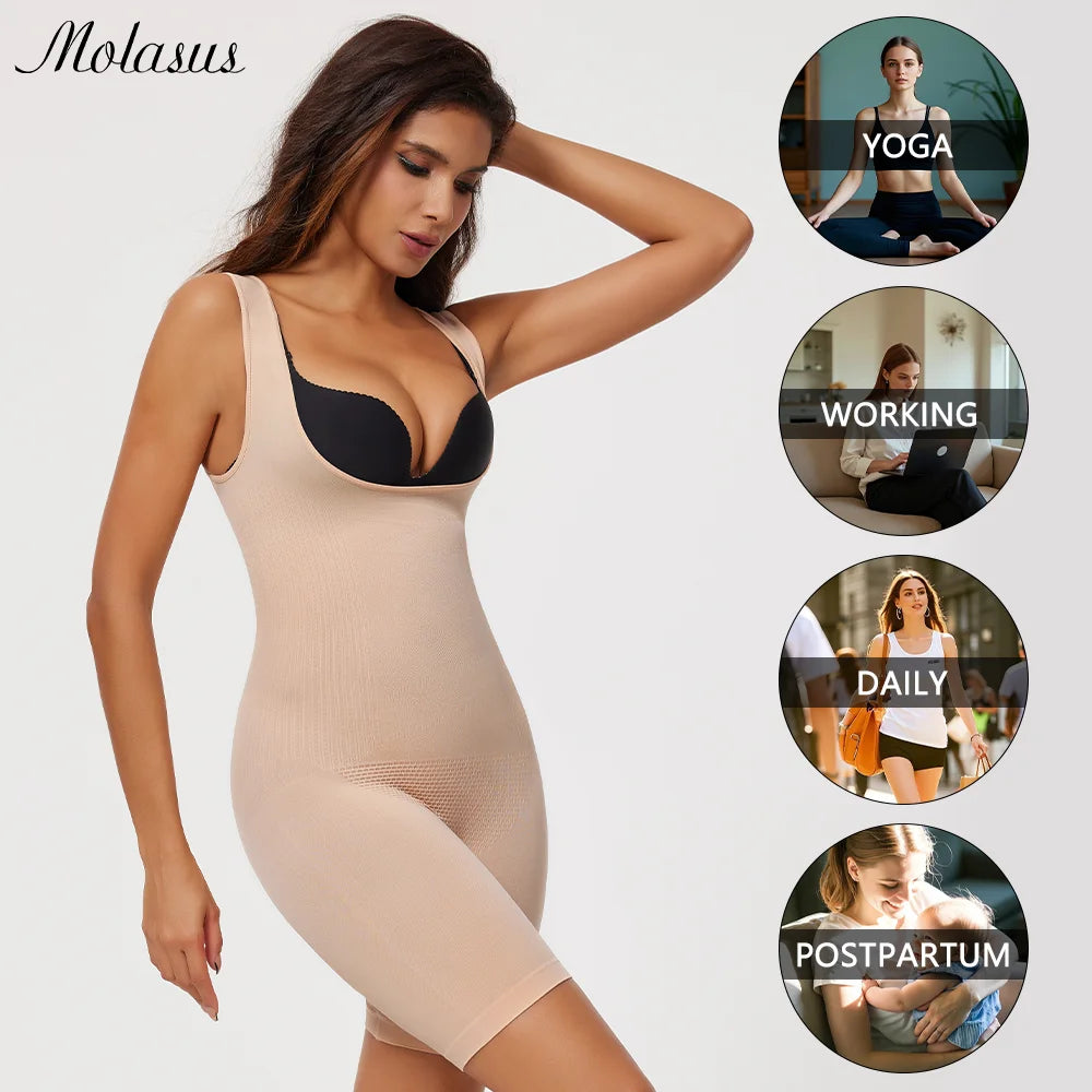 NEW Arrivals 2PCS Set S-2XL Women Tighten Up Breast Bodysuit Boxer Briefs Underwear Shapewear Butt Lifter New Tummy Control Body Shaper Slimming Bodysuits