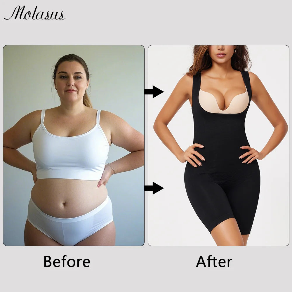 NEW Arrivals 2PCS Set S-2XL Women Tighten Up Breast Bodysuit Boxer Briefs Underwear Shapewear Butt Lifter New Tummy Control Body Shaper Slimming Bodysuits