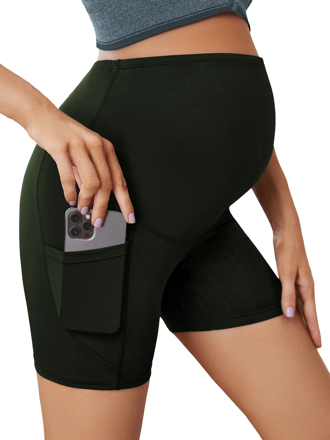 NEW Arrivals Maternity Short High Waist Sport Hip Leggings Short Yoga Pant Maternity Safety Pants Sports Cycling Short Pregnancy Clothes Outdoor Hiking Fitness Sports Apparel Accessories