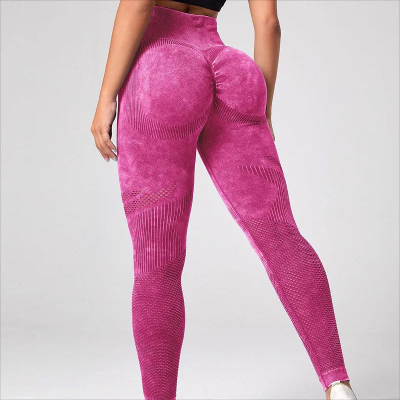 Women Seamless Leggings Washing Yoga pants Bubble Butt Push Up Fitness Legging High Waist Scrunch Tight Mujer Gym Legging