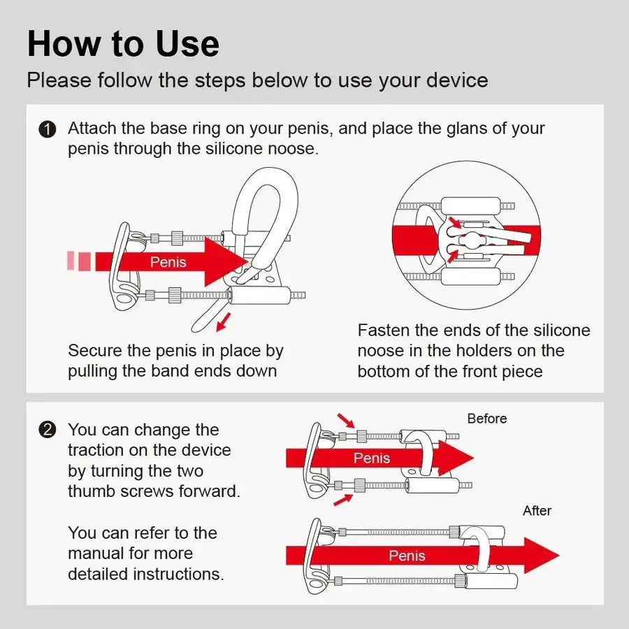 Adult Penis Extender Penis Stretcher Enlarge Device Male Penis Length Enlargement Kit Length & Angle Adjustable Penis Training Device
