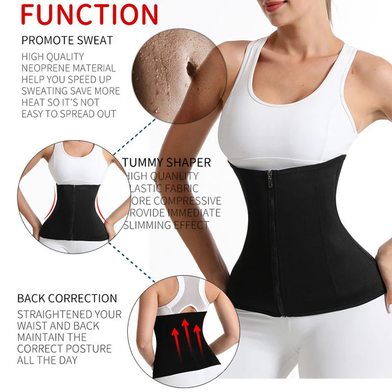 BurVogue Women Waist Trainer Trimmer Corset Sweat Belly Band Sports Girdle Sauna Suit Waist Trimmer Sweat Bands for Stomach