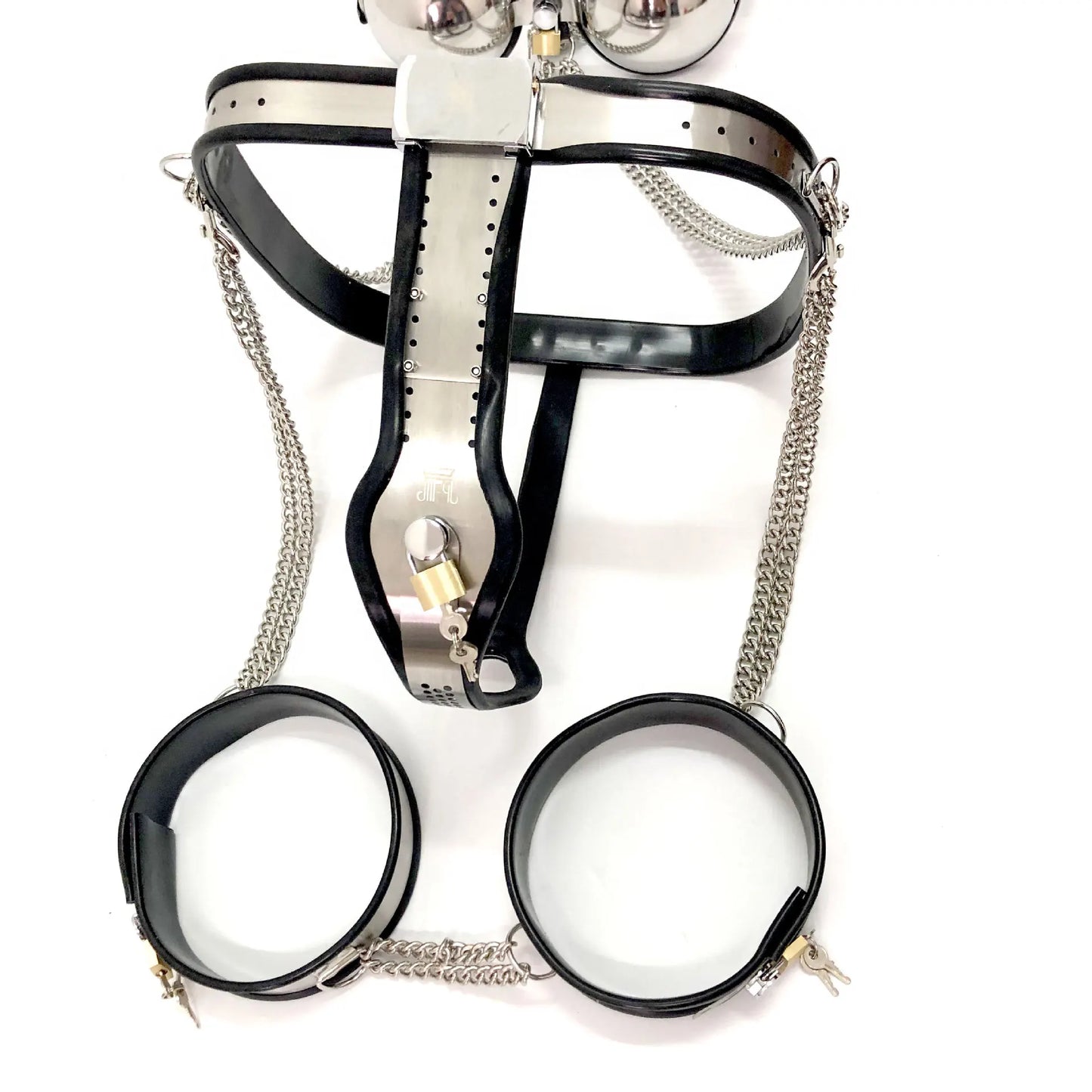 BDSM Stainless Steel Female Chastity Belt Set Bra Adjustable Chastity Panties Thigh Ring Fetish BDSM Bondage Sex Toys Supplies For Couples Woman Adults 18+ Products